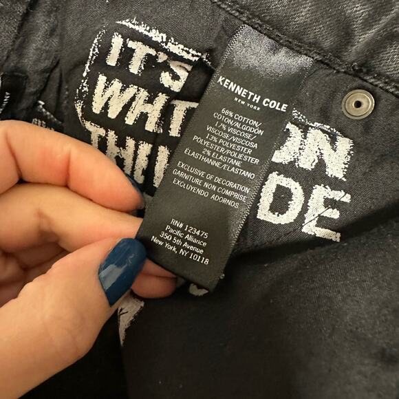 Kenneth Cole Jess Skinny Black Ankle Jeans Size 6 - Picture 5 of 6